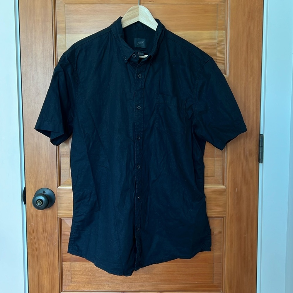 Men’s 14th & Union Linen-Cotton Blend Short Sleeve Button Up